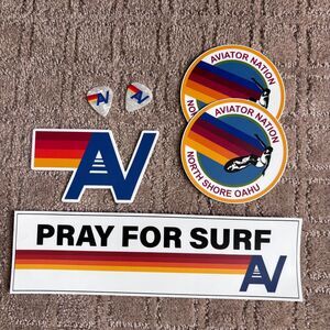 AVIATOR NATION Stickers Guitar Picks North Shore Oahu Surf Bundle